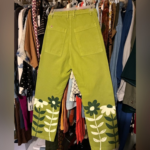 Big Bud Press Work Pants with White & Dark Green Floral Print - Picture 4 of 7